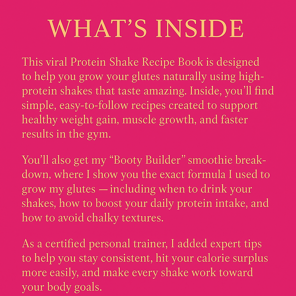 PROTEIN SHAKE RECIPE BOOK — INSTANT DOWNLOAD